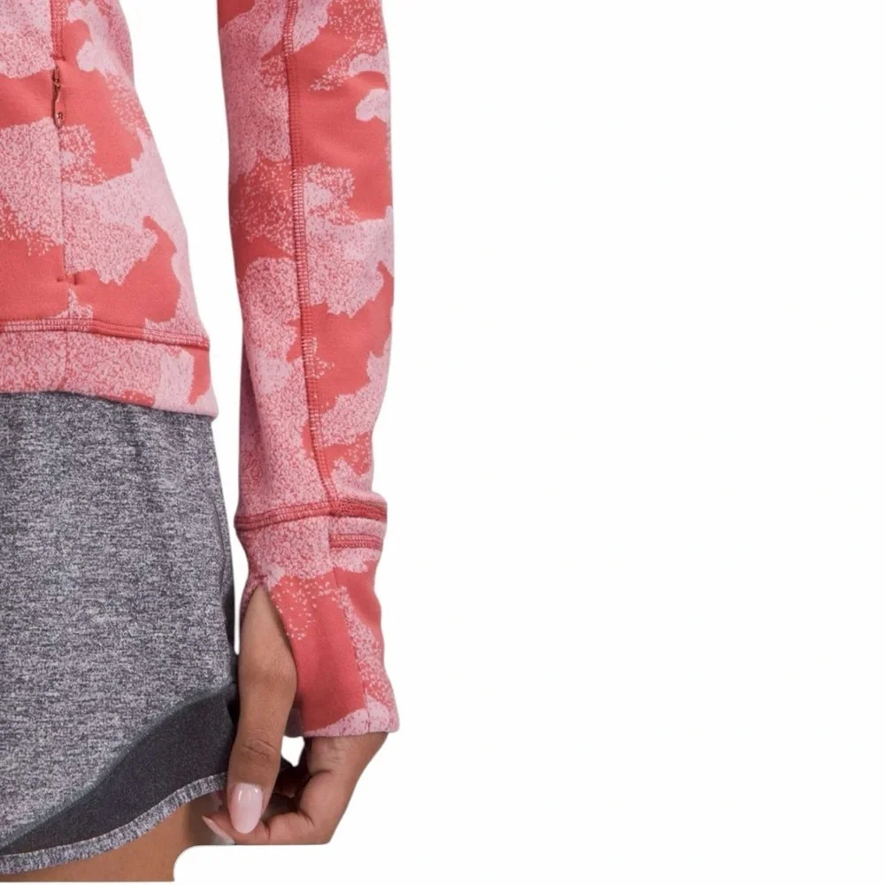 Lululemon Rulu Run Long Sleeve Shirt Heritage Speckle Camo Cranberry Size 4
